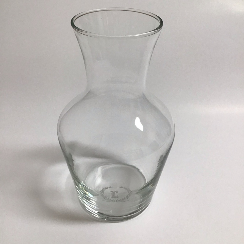 Letter L Monogram Wine Decanter Carafe 6 Glasses SET Etched Clear Glass Barware - Picture 13 of 16